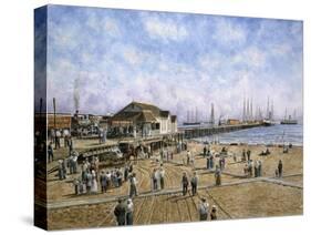 Mcfadden Wharf, Ca., Ca 1900-Stanton Manolakas-Stretched Canvas