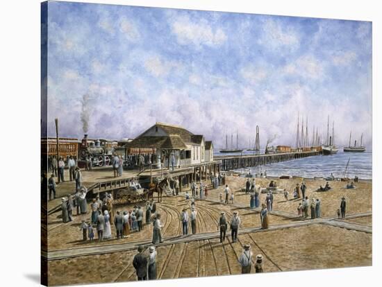 Mcfadden Wharf, Ca., Ca 1900-Stanton Manolakas-Stretched Canvas