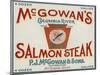McGowan, Washington - Keystone Salmon Case Label-Lantern Press-Mounted Art Print