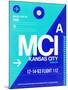 MCI Kansas City Luggage tag I-NaxArt-Mounted Art Print