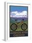 McKenzie River, Bicycle Scene-Lantern Press-Framed Art Print