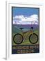 McKenzie River, Bicycle Scene-Lantern Press-Framed Art Print