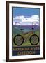 McKenzie River, Bicycle Scene-Lantern Press-Framed Art Print