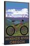 McKenzie River, Bicycle Scene-Lantern Press-Stretched Canvas