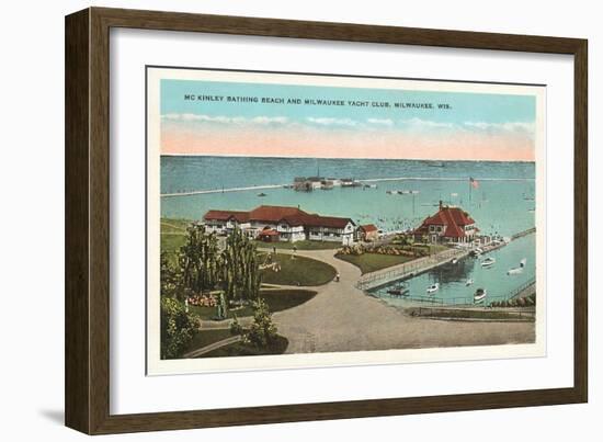 McKinley Beach, Yacht Club, Milwaukee, Wisconsin-null-Framed Art Print