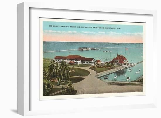 McKinley Beach, Yacht Club, Milwaukee, Wisconsin-null-Framed Art Print