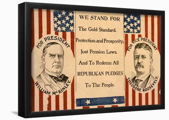 McKinley Roosevelt for President Historical Political Poster Print-null-Framed Poster