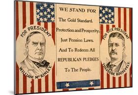 McKinley Roosevelt for President Historical Political Poster Print-null-Mounted Poster