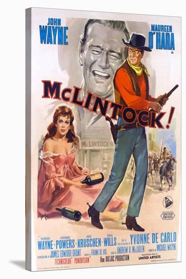 McLintock, Italian Movie Poster, 1963-null-Stretched Canvas