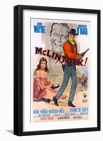 McLintock, Italian Movie Poster, 1963-null-Framed Art Print