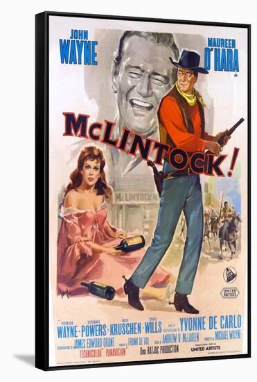McLintock, Italian Movie Poster, 1963-null-Framed Stretched Canvas