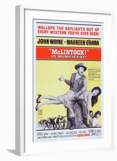 Mclintock!, John Wayne, Maureen O'Hara, Patrick Wayne, Stefanie Powers, 1963-null-Framed Art Print