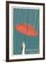 McMinnville, Oregon - Umbrella - Letterpress-Lantern Press-Framed Art Print