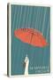 McMinnville, Oregon - Umbrella - Letterpress-Lantern Press-Stretched Canvas