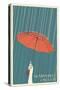 McMinnville, Oregon - Umbrella - Letterpress-Lantern Press-Stretched Canvas