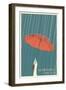 McMinnville, Oregon - Umbrella - Letterpress-Lantern Press-Framed Art Print