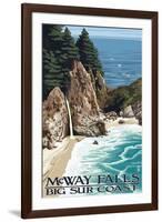 McWay Falls - Big Sur Coast, California-Lantern Press-Framed Art Print