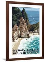 McWay Falls - Big Sur Coast, California-Lantern Press-Framed Art Print