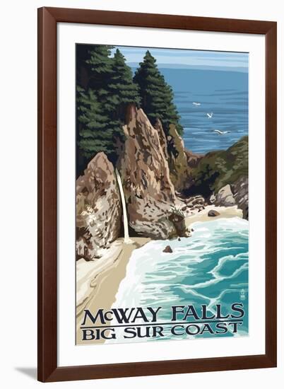 McWay Falls - Big Sur Coast, California-Lantern Press-Framed Art Print