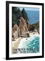 McWay Falls - Big Sur Coast, California-Lantern Press-Framed Art Print