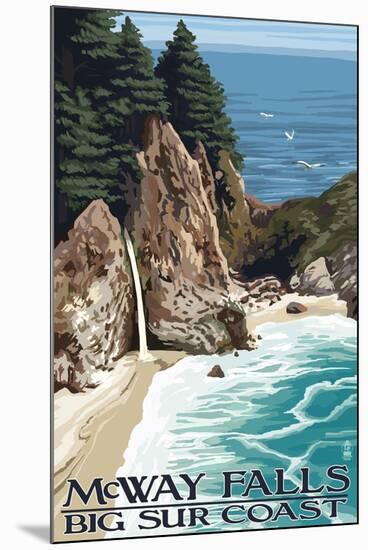 McWay Falls - Big Sur Coast, California-Lantern Press-Mounted Art Print