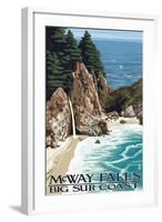 McWay Falls - Big Sur Coast, California-Lantern Press-Framed Art Print