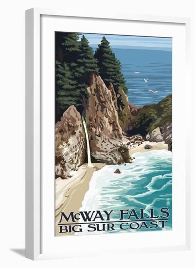 McWay Falls - Big Sur Coast, California-Lantern Press-Framed Art Print