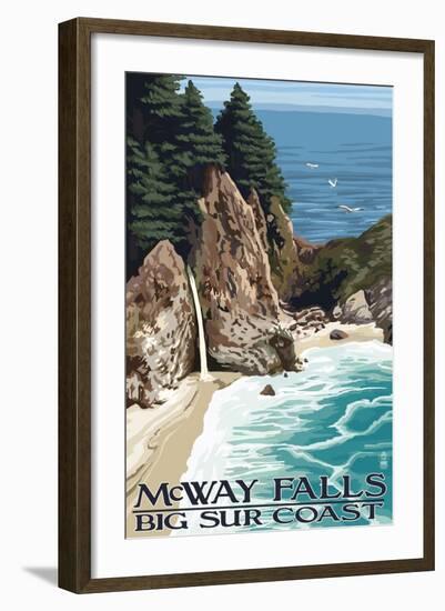 McWay Falls - Big Sur Coast, California-Lantern Press-Framed Art Print