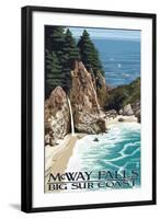 McWay Falls - Big Sur Coast, California-Lantern Press-Framed Art Print