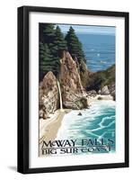 McWay Falls - Big Sur Coast, California-Lantern Press-Framed Art Print