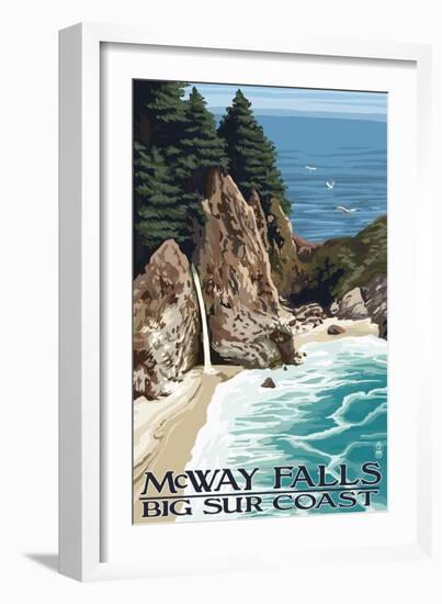 McWay Falls - Big Sur Coast, California-Lantern Press-Framed Art Print