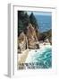 McWay Falls - Big Sur Coast, California-Lantern Press-Framed Art Print