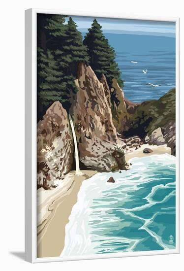 McWay Falls - Big Sur Coast, California-Lantern Press-Framed Art Print