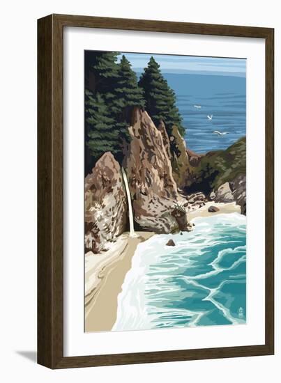 McWay Falls - Big Sur Coast, California-Lantern Press-Framed Art Print