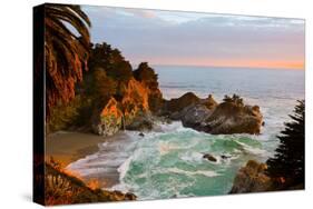 Mcway Falls in Big Sur at Sunset, California-Andy777-Stretched Canvas