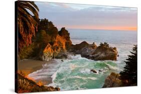 Mcway Falls in Big Sur at Sunset, California-Andy777-Stretched Canvas