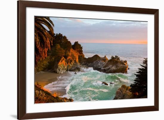 Mcway Falls in Big Sur at Sunset, California-Andy777-Framed Photographic Print