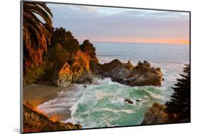 Mcway Falls in Big Sur at Sunset, California-Andy777-Mounted Photographic Print