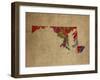 MD Colorful Counties-Red Atlas Designs-Framed Giclee Print