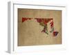 MD Colorful Counties-Red Atlas Designs-Framed Giclee Print