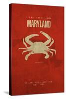 MD State Minimalist Posters-Red Atlas Designs-Stretched Canvas