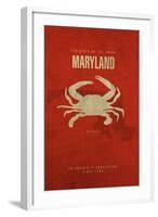 MD State Minimalist Posters-Red Atlas Designs-Framed Giclee Print