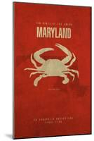 MD State Minimalist Posters-Red Atlas Designs-Mounted Giclee Print