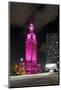 Mdc Freedom Tower at Night, Illumination in Pink, Biscayne Boulevard, Miami Downtown, Miami-Axel Schmies-Mounted Photographic Print