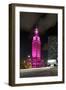 Mdc Freedom Tower at Night, Illumination in Pink, Biscayne Boulevard, Miami Downtown, Miami-Axel Schmies-Framed Photographic Print