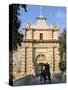 Mdina Gate with Horse Drawn Carriage, Mdina, Malta, Mediterranean, Europe-Stuart Black-Stretched Canvas