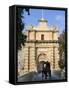 Mdina Gate with Horse Drawn Carriage, Mdina, Malta, Mediterranean, Europe-Stuart Black-Framed Stretched Canvas