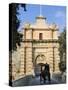 Mdina Gate with Horse Drawn Carriage, Mdina, Malta, Mediterranean, Europe-Stuart Black-Stretched Canvas