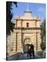 Mdina Gate with Horse Drawn Carriage, Mdina, Malta, Mediterranean, Europe-Stuart Black-Stretched Canvas