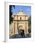 Mdina Gate with Horse Drawn Carriage, Mdina, Malta, Mediterranean, Europe-Stuart Black-Framed Photographic Print